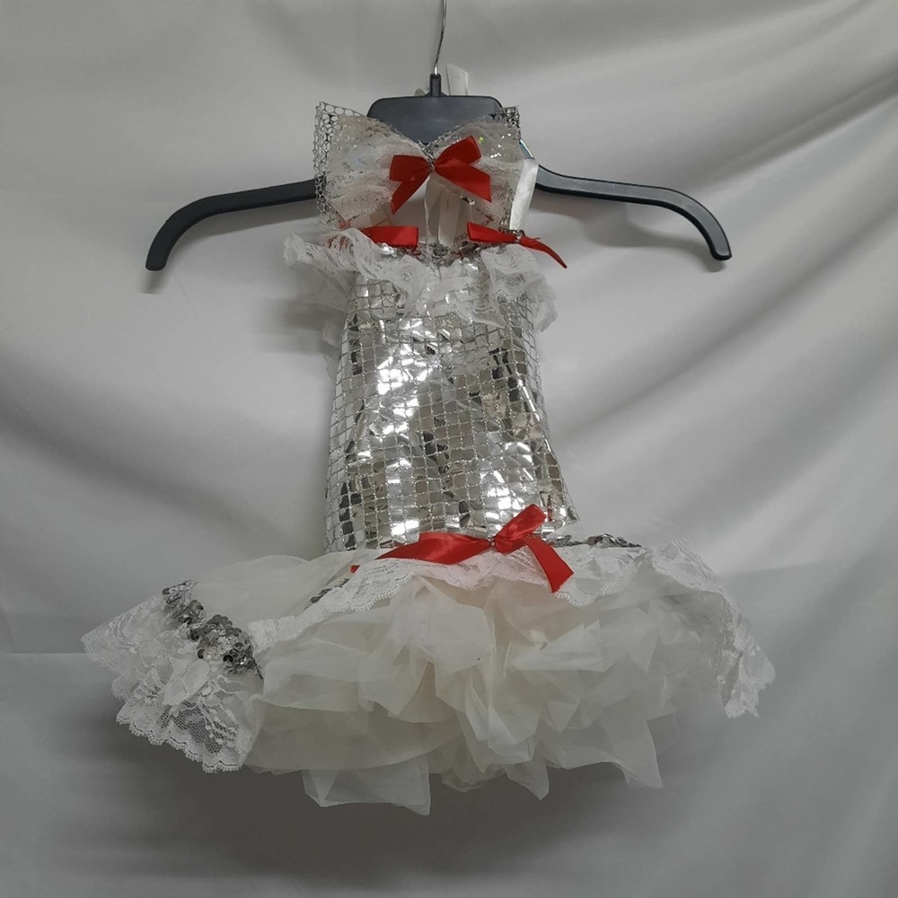 White tulle tap outfit with matching neck bow 4-5T